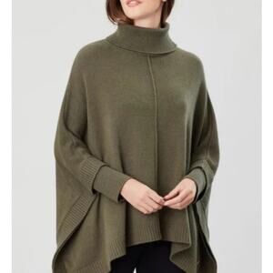 Joules Rochelle Turtleneck Poncho in Khaki Size S/M